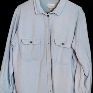 American Eagle XL LS Flannel Shirt, Light Blue